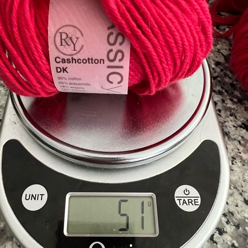 RY Cashcotton DK Yarn in Red - over 500 yds